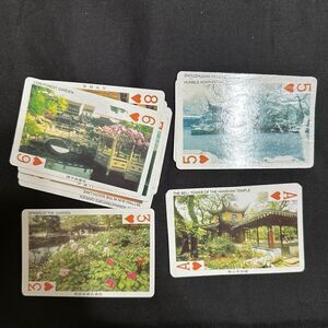 Vintage China Souvenir Classic Playing Cards Set with Red Case unused .